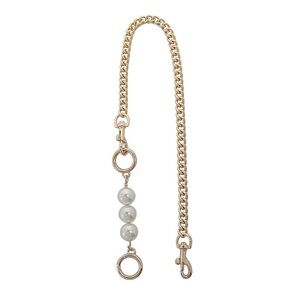 Gold Chain Strap with Pearl Accent